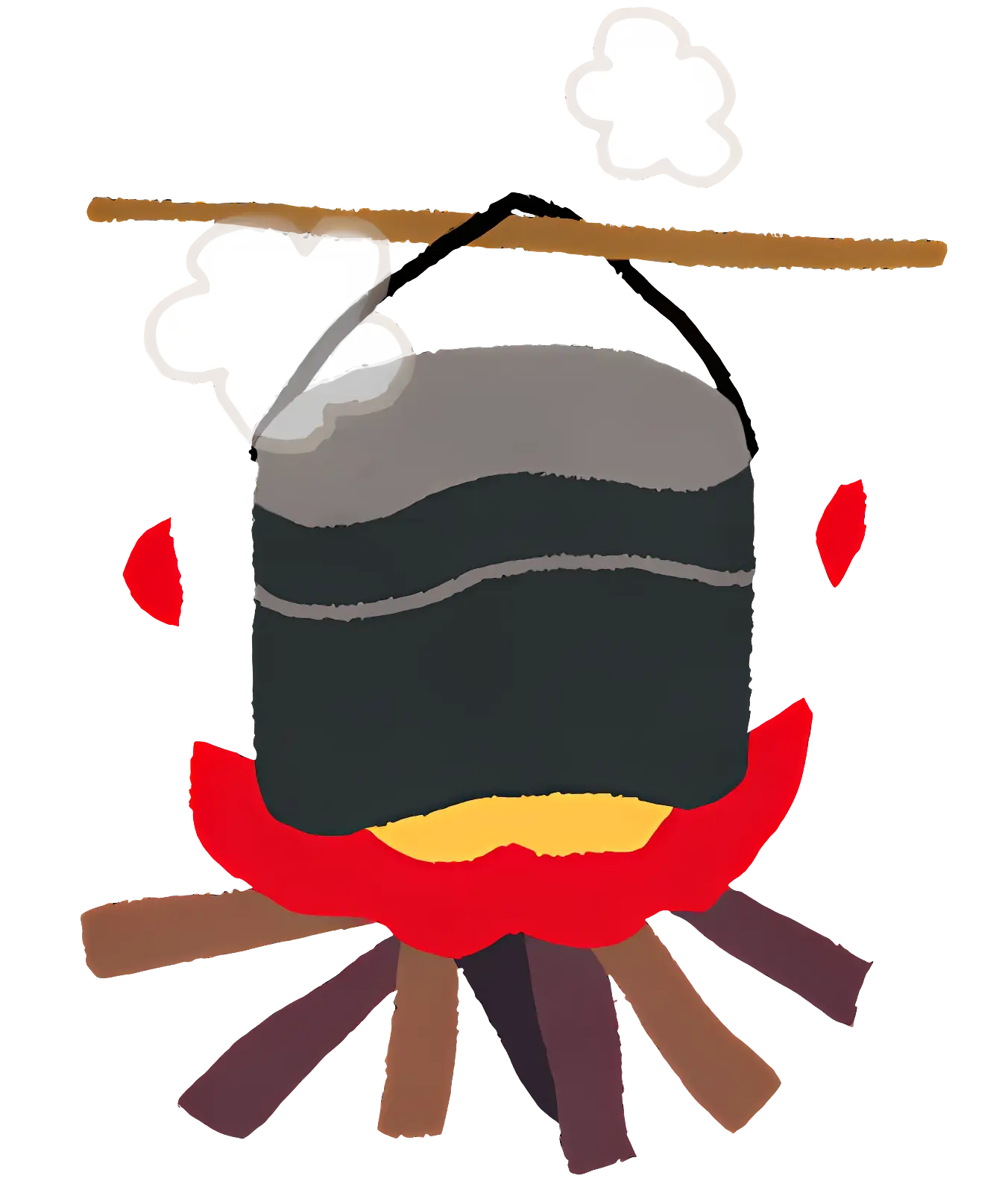 Cooking Pot Over Campfire