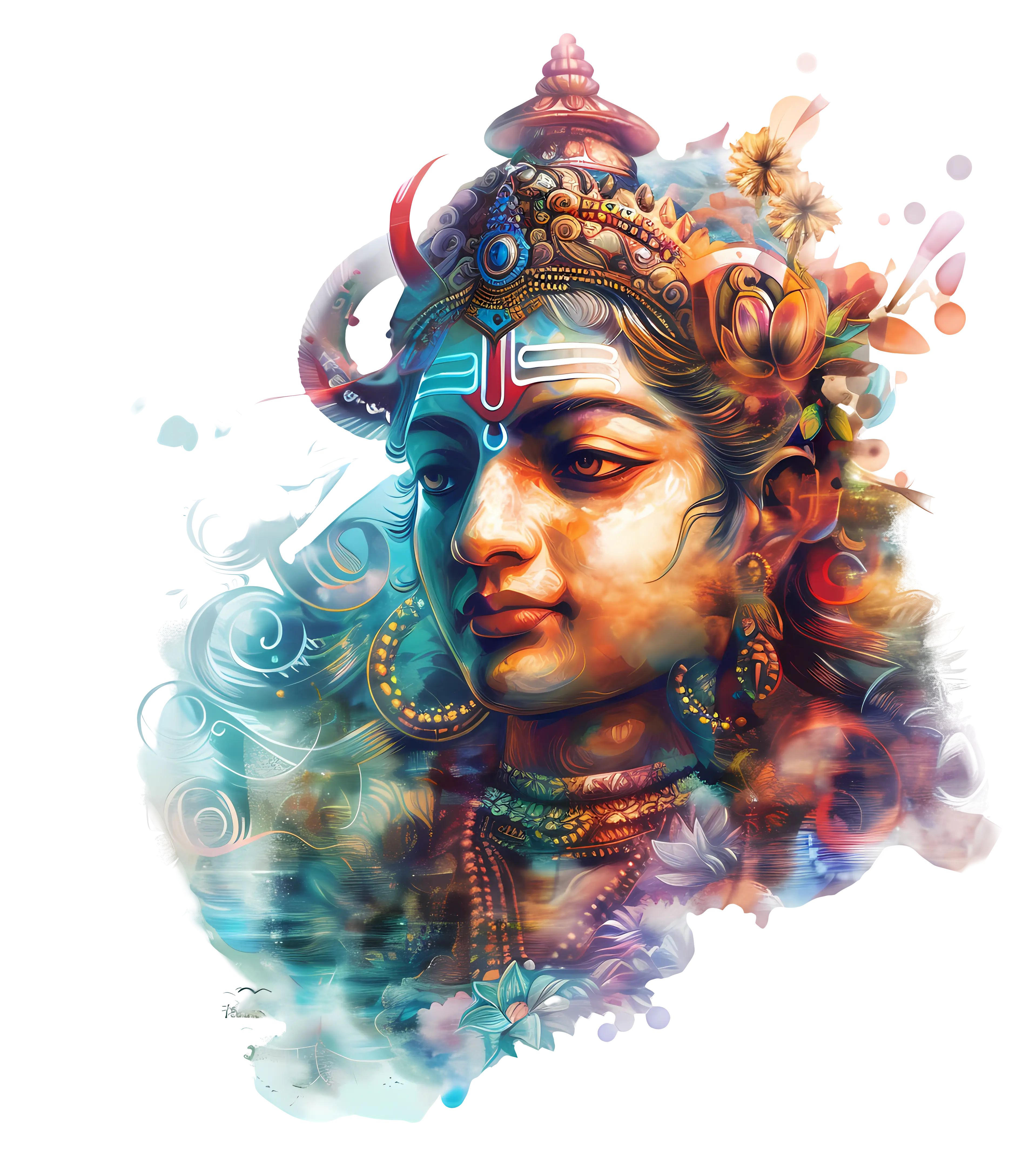 Colorful Hindu Goddess Illustration