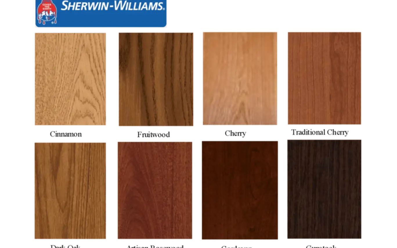 Wood Finish Samples by Sherwin-Williams