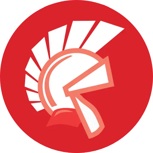 Red Spartan Helmet Symbol Icon