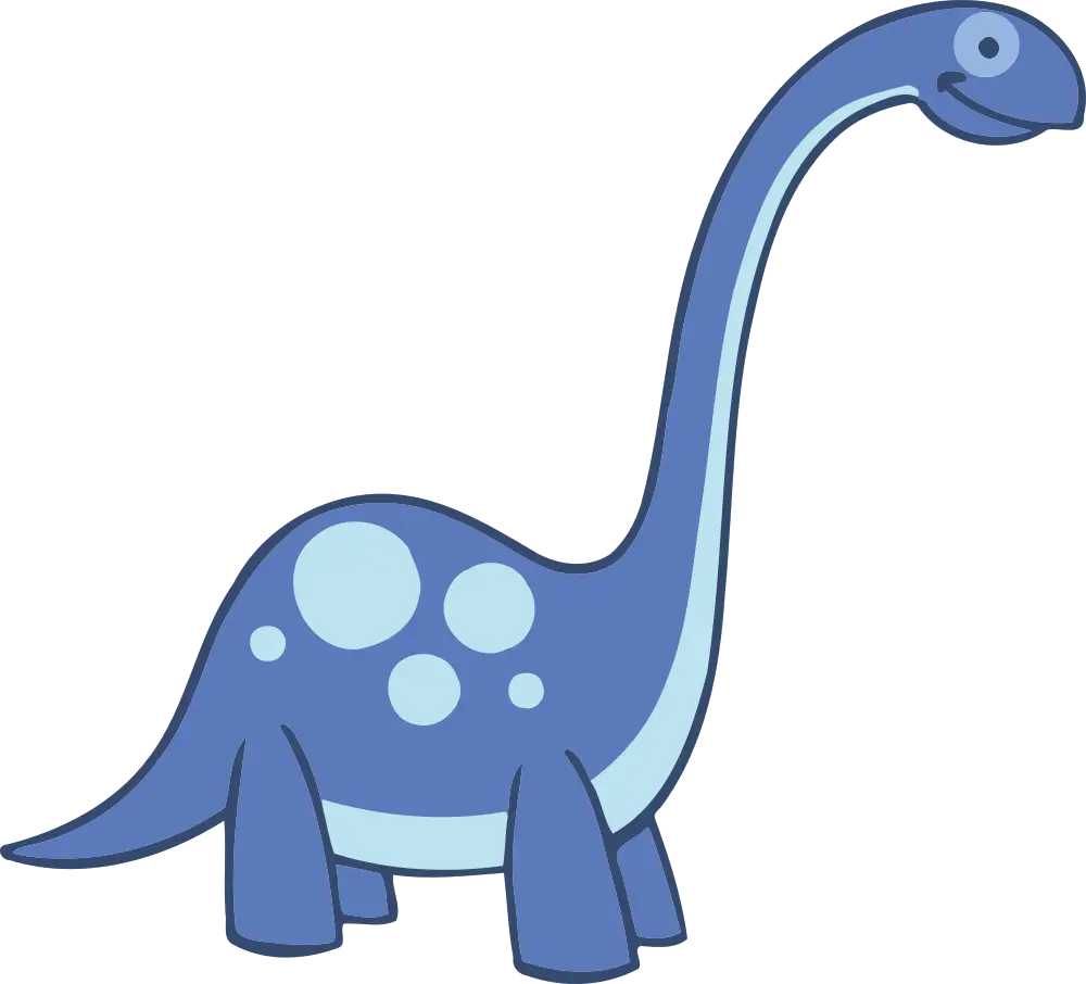 Cute Cartoon Blue Dinosaur