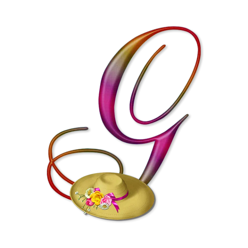 Decorative Letter G with Hat