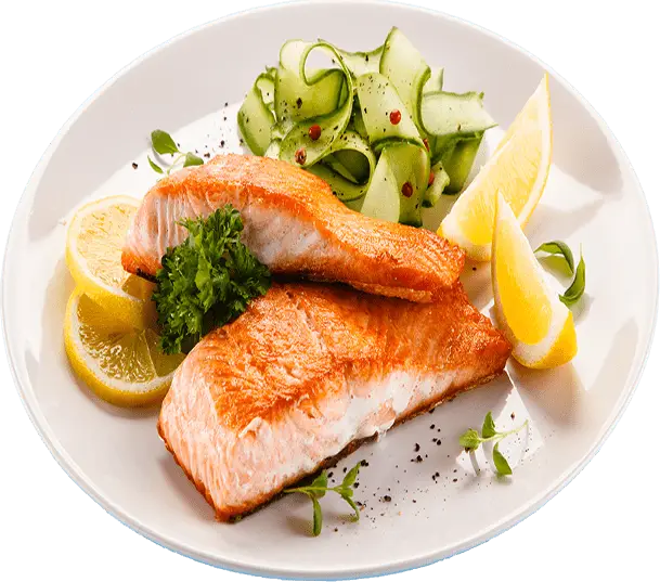 Grilled Salmon with Lemon and Cucumber
