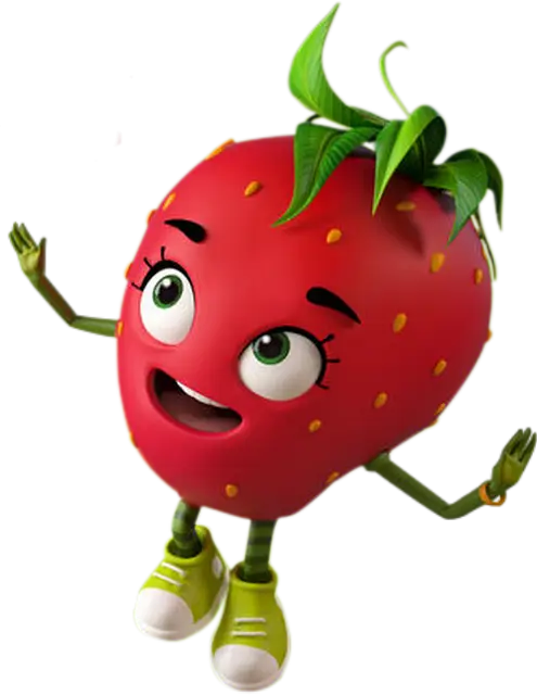 Animated Strawberry Character