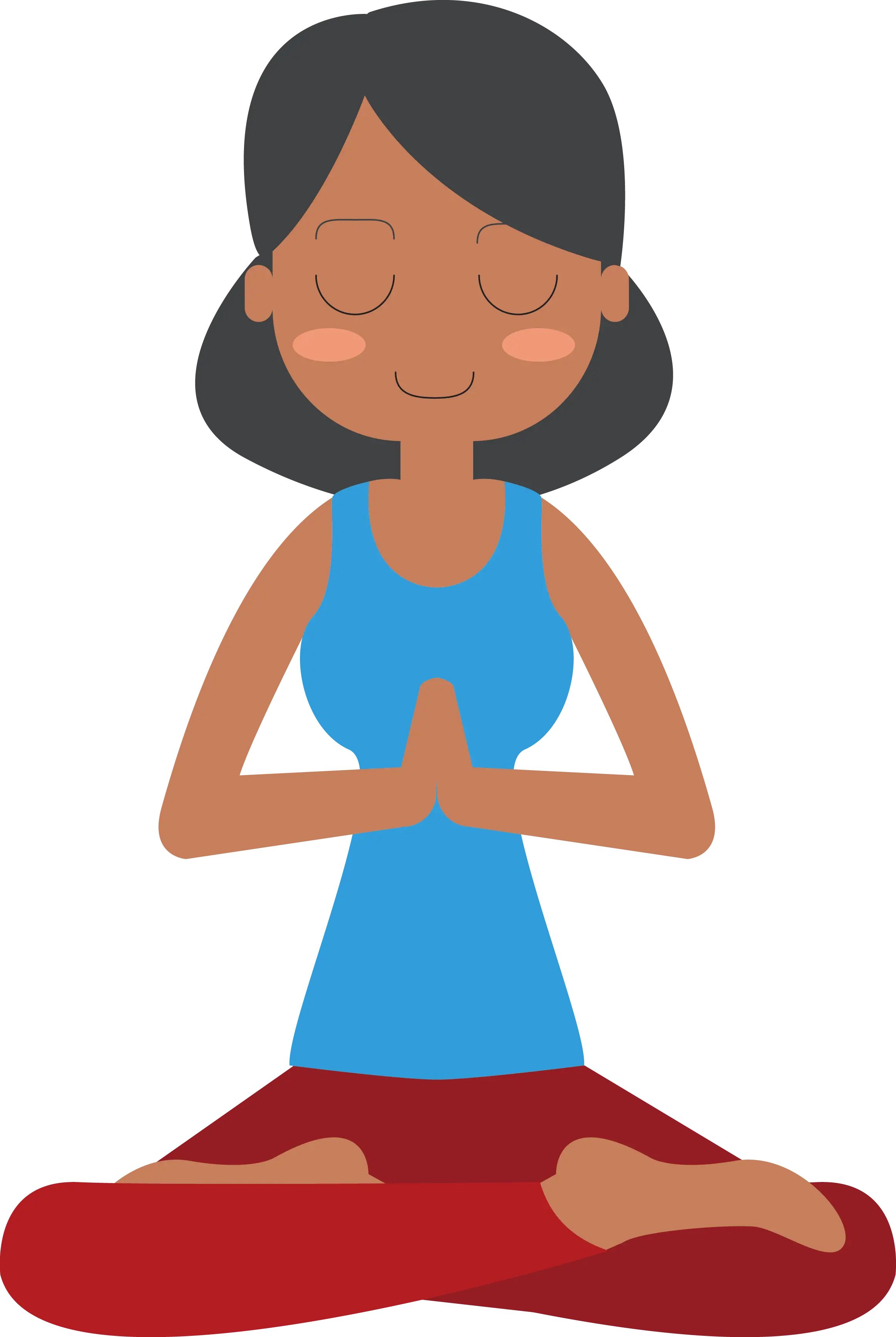 Cartoon Woman Meditating in Seated Pose