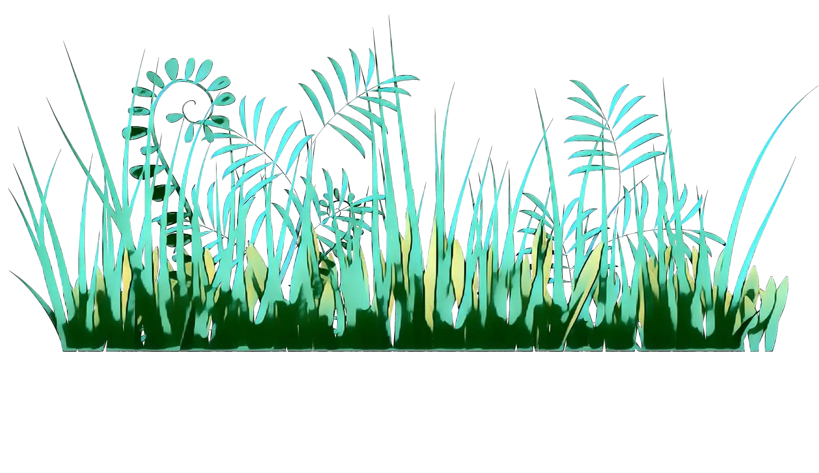 Green Grass Illustration with Wild Foliage