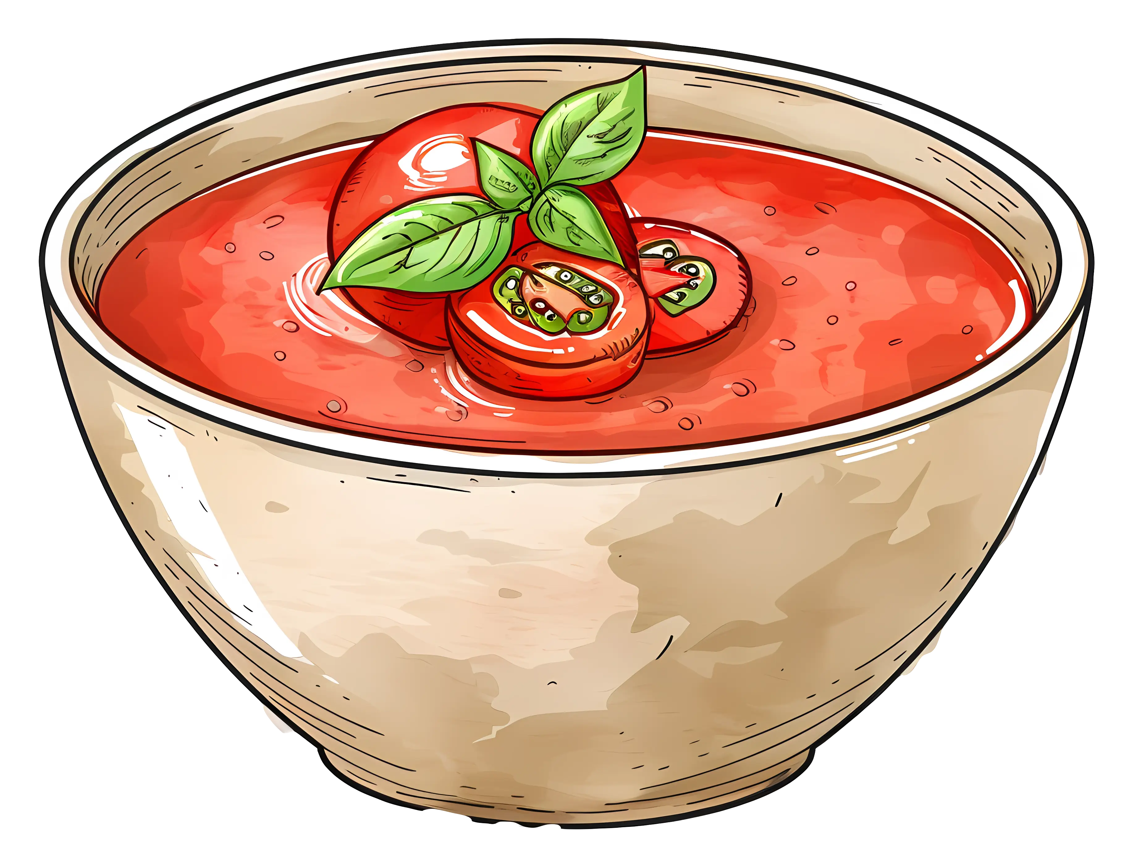 Bowl of Tomato Soup with Basil