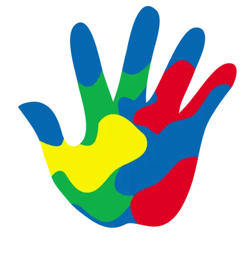 Creative Multicolored Hand Symbol Artwork