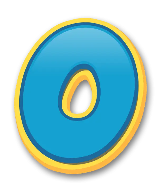Blue Zero Digit Illustration