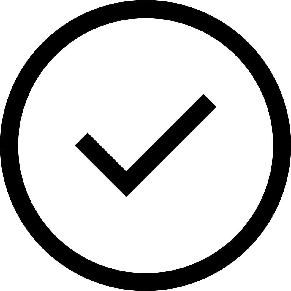 Black Circle with Checkmark Symbol
