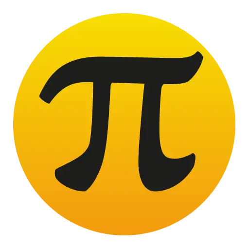 Yellow Circular Icon with Pi Symbol