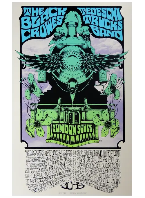 Concert Poster for The Black Crowes and Tedeschi Trucks Band