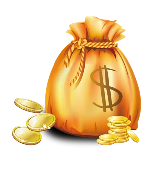 Golden Money Bag with Coins Illustration