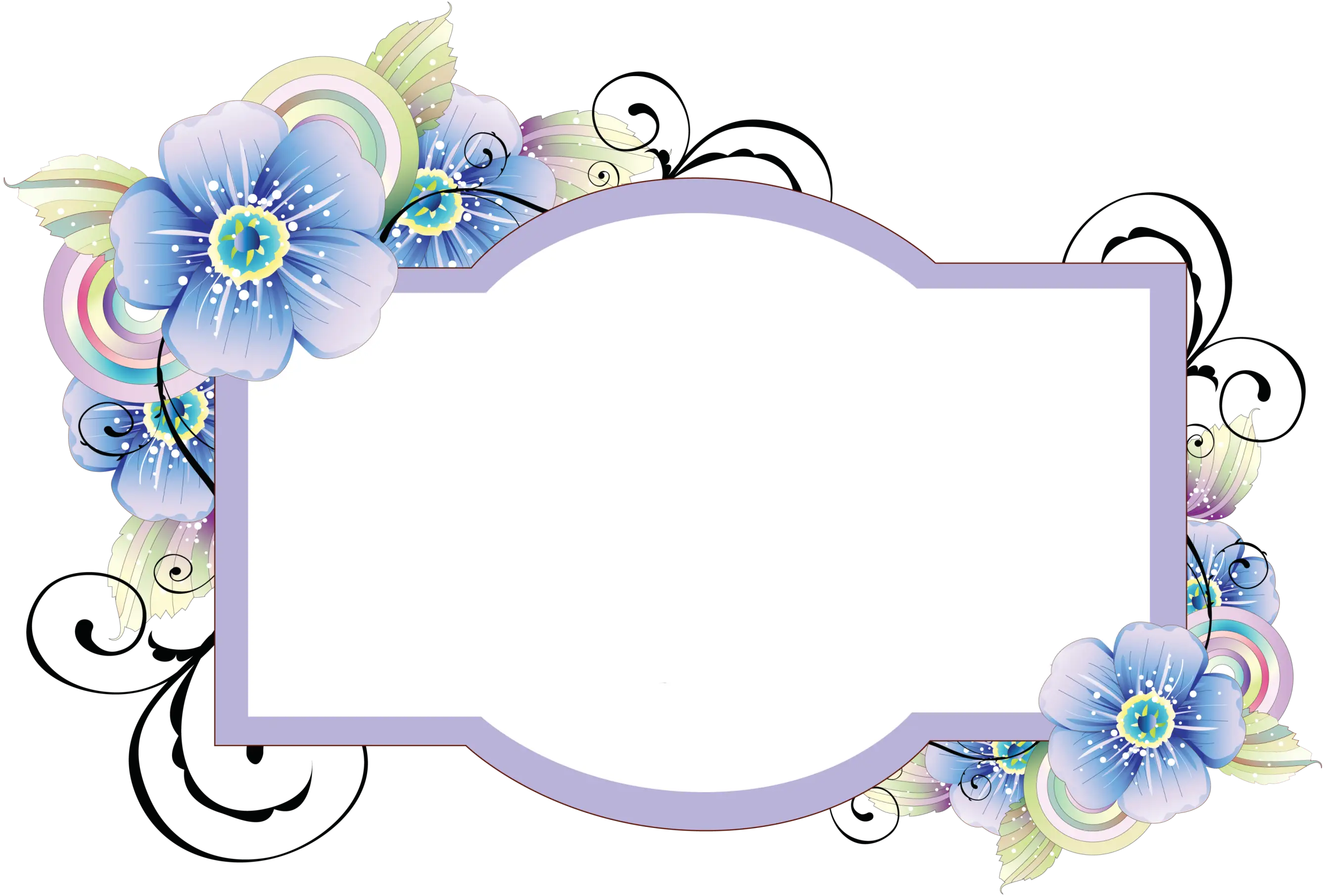 Decorative Floral Frame for Cards or Invitations