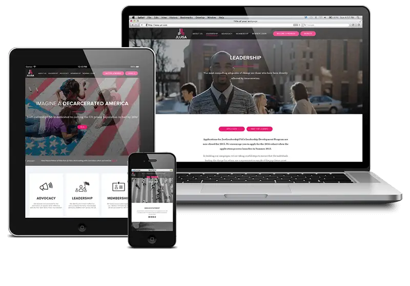 Responsive Devices Displaying Website