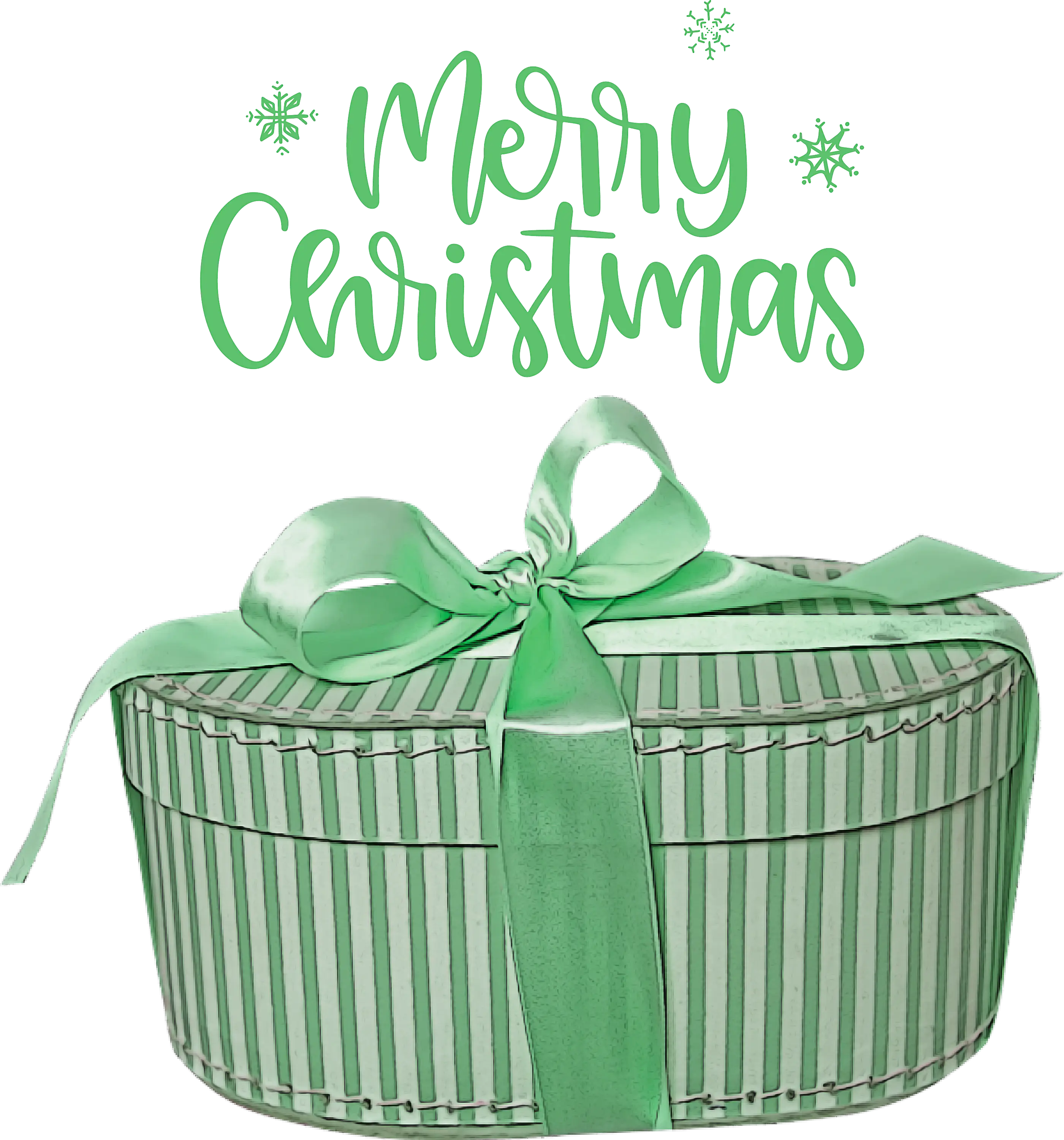 Green Gift Box with Ribbon