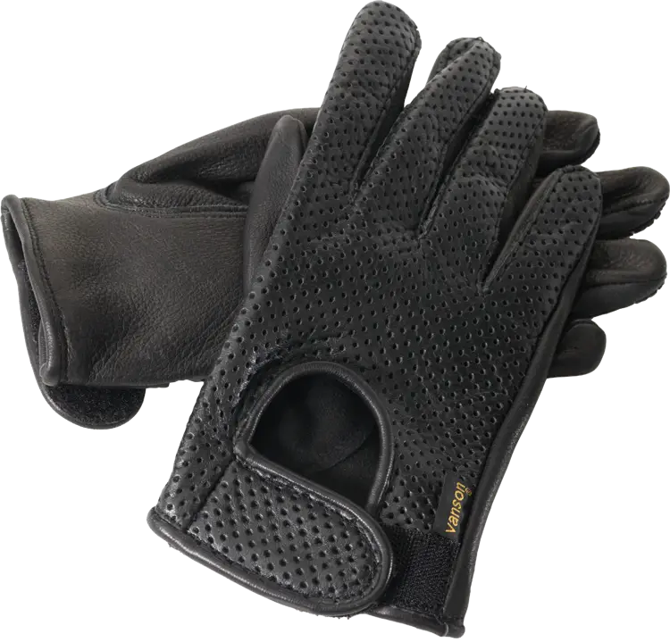 Black Leather Riding Gloves