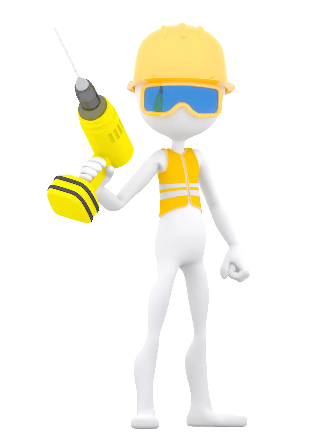 Construction Worker with Drill