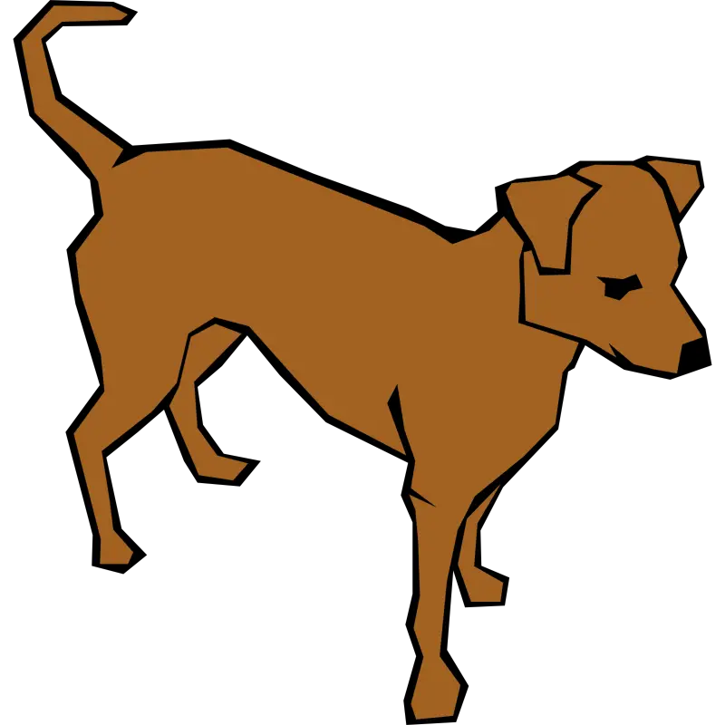 Simple Brown Dog Cartoon Illustration