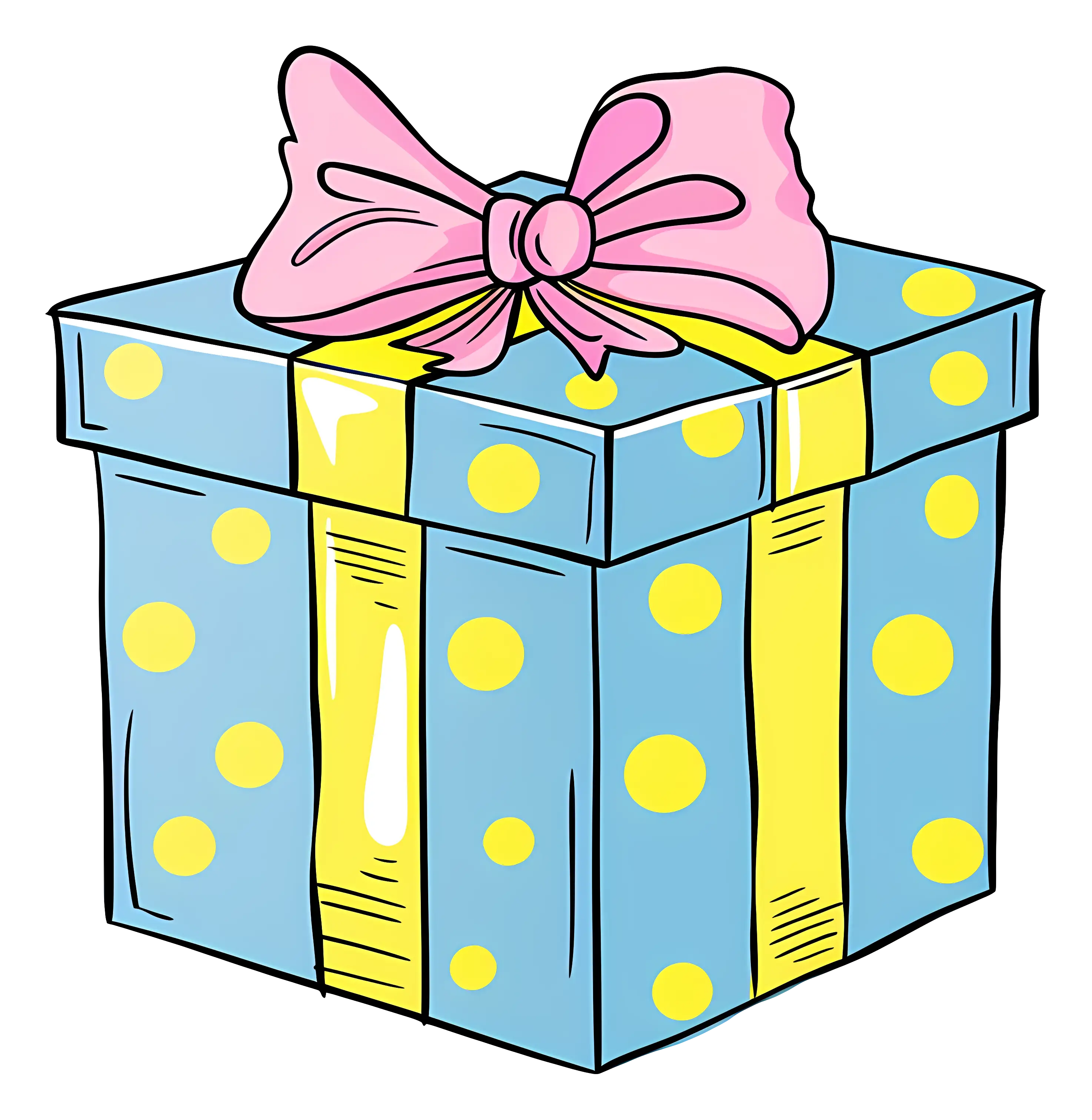 Colorful Gift Box with Polka Dots