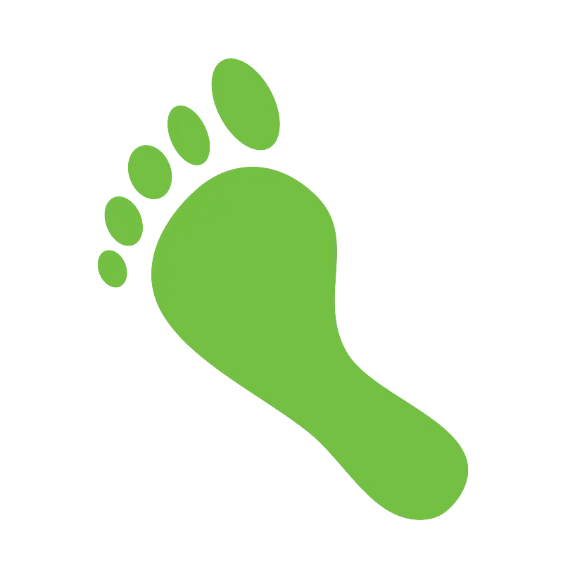 Green Footprint Icon for Environmental Awareness