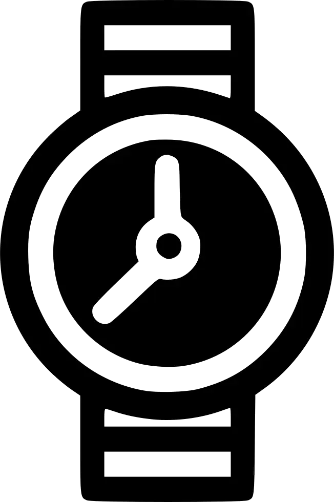 Black and White Wristwatch Icon