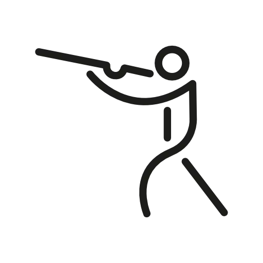 Minimalist Line Art of a Hunter Figure