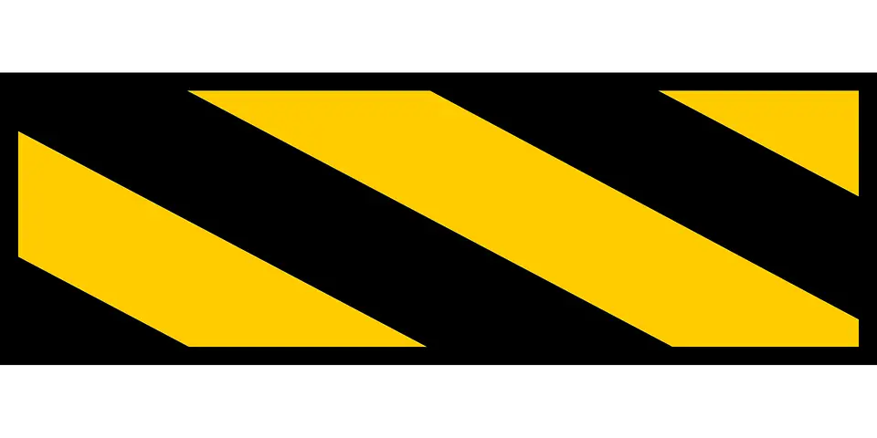 Yellow and Black Striped Warning Sign