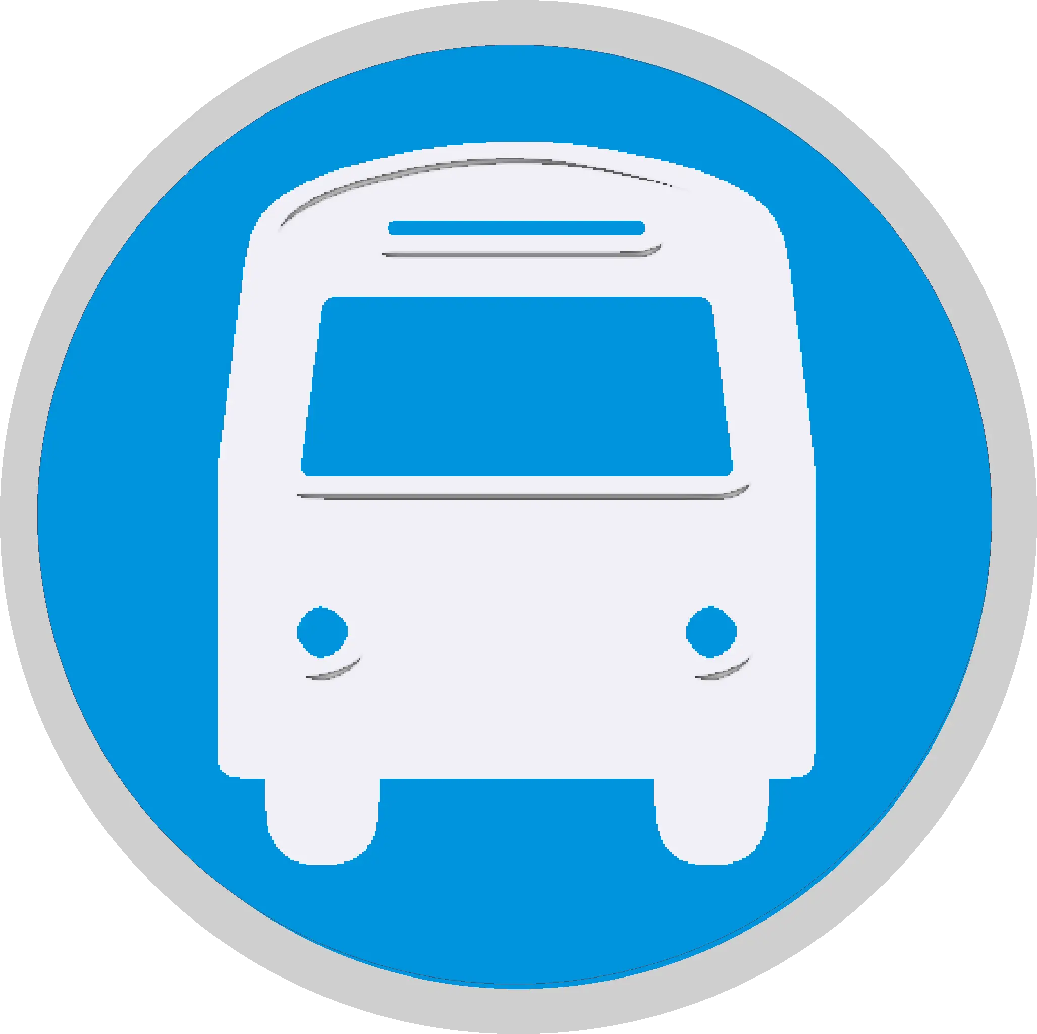 Blue Circular Bus Sign Icon