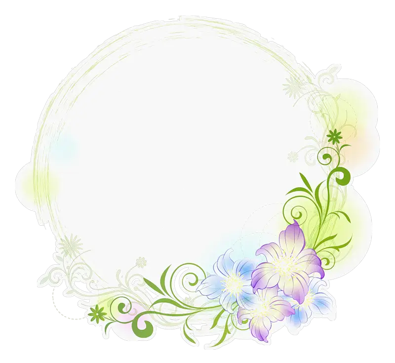 Floral Decorative Frame with Pastel Colors
