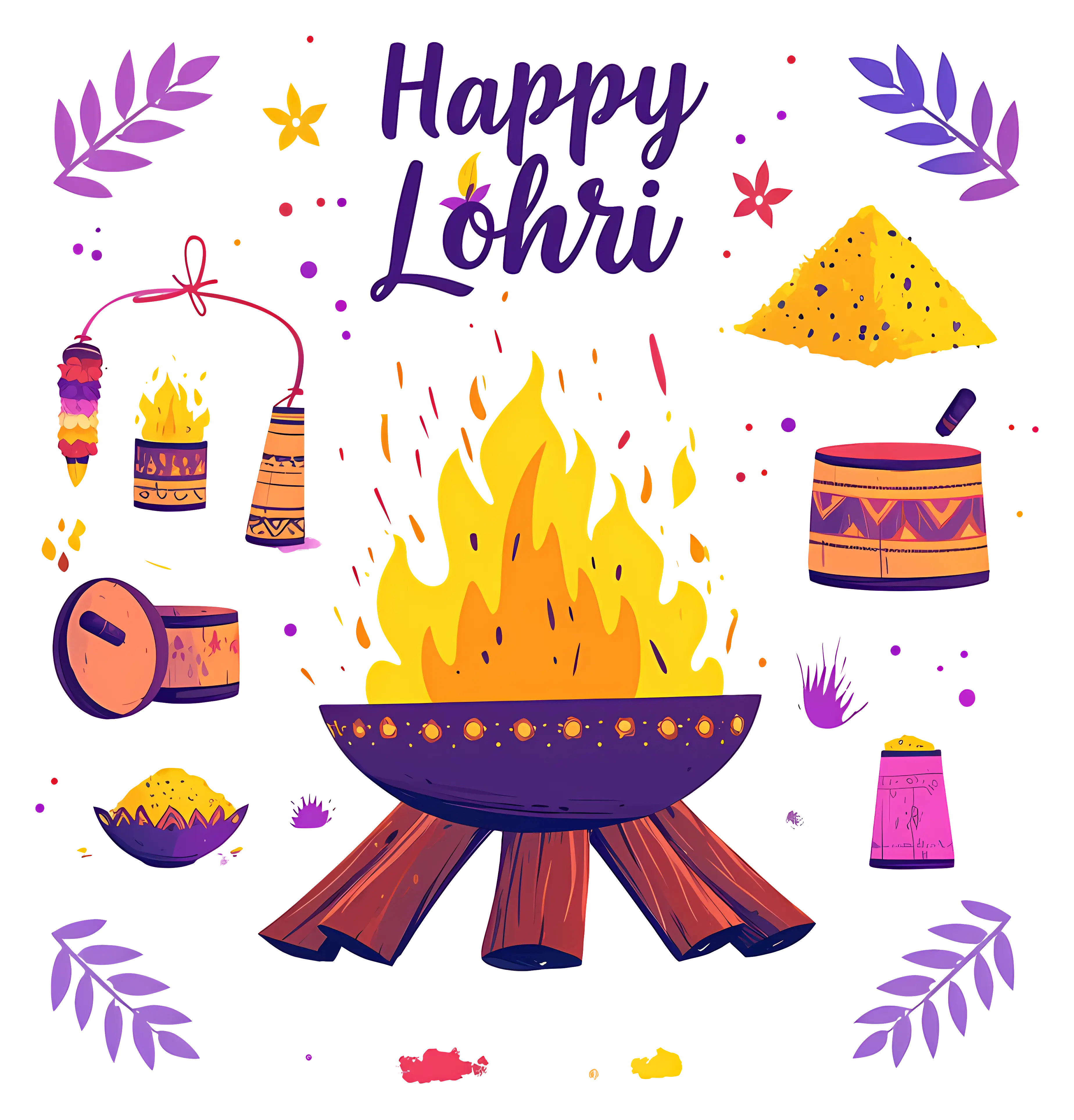 Lohri Festival Celebration with Bonfire