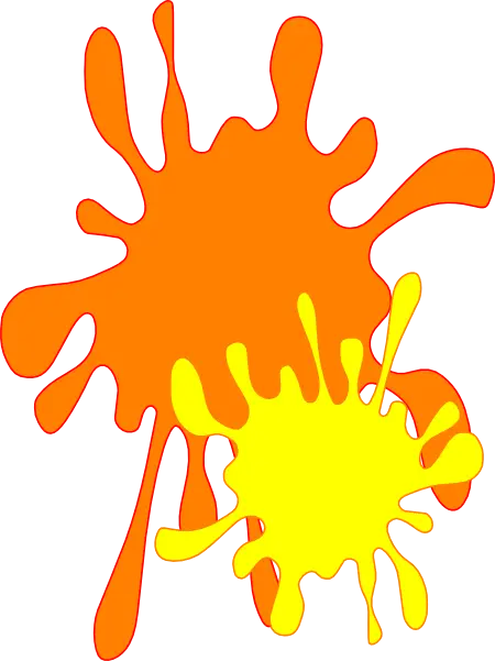 Orange and Yellow Paint Splashes Art