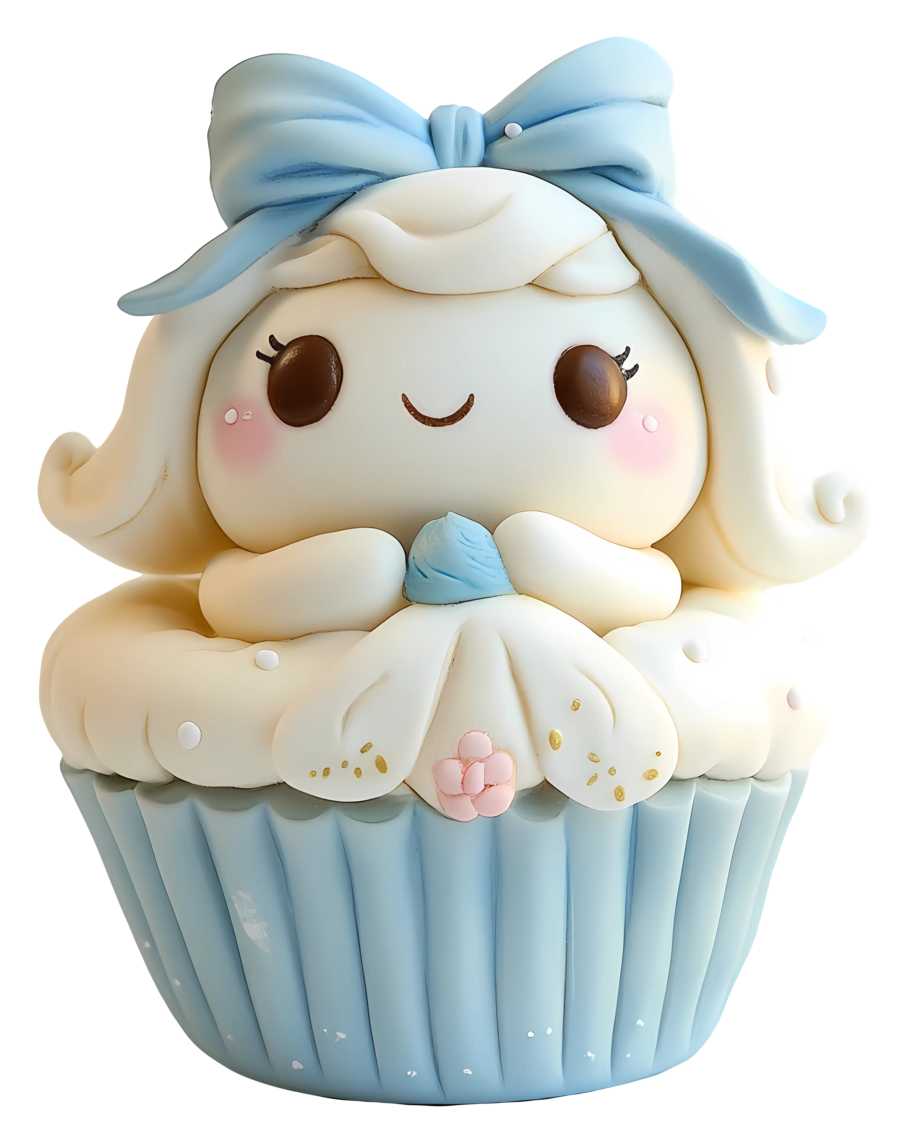 Cute Cupcake Character with Bow