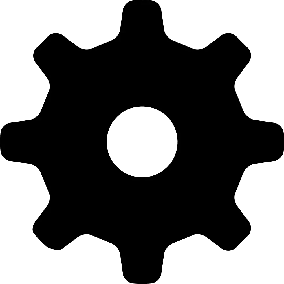 Black Gear Icon for Settings or Tools