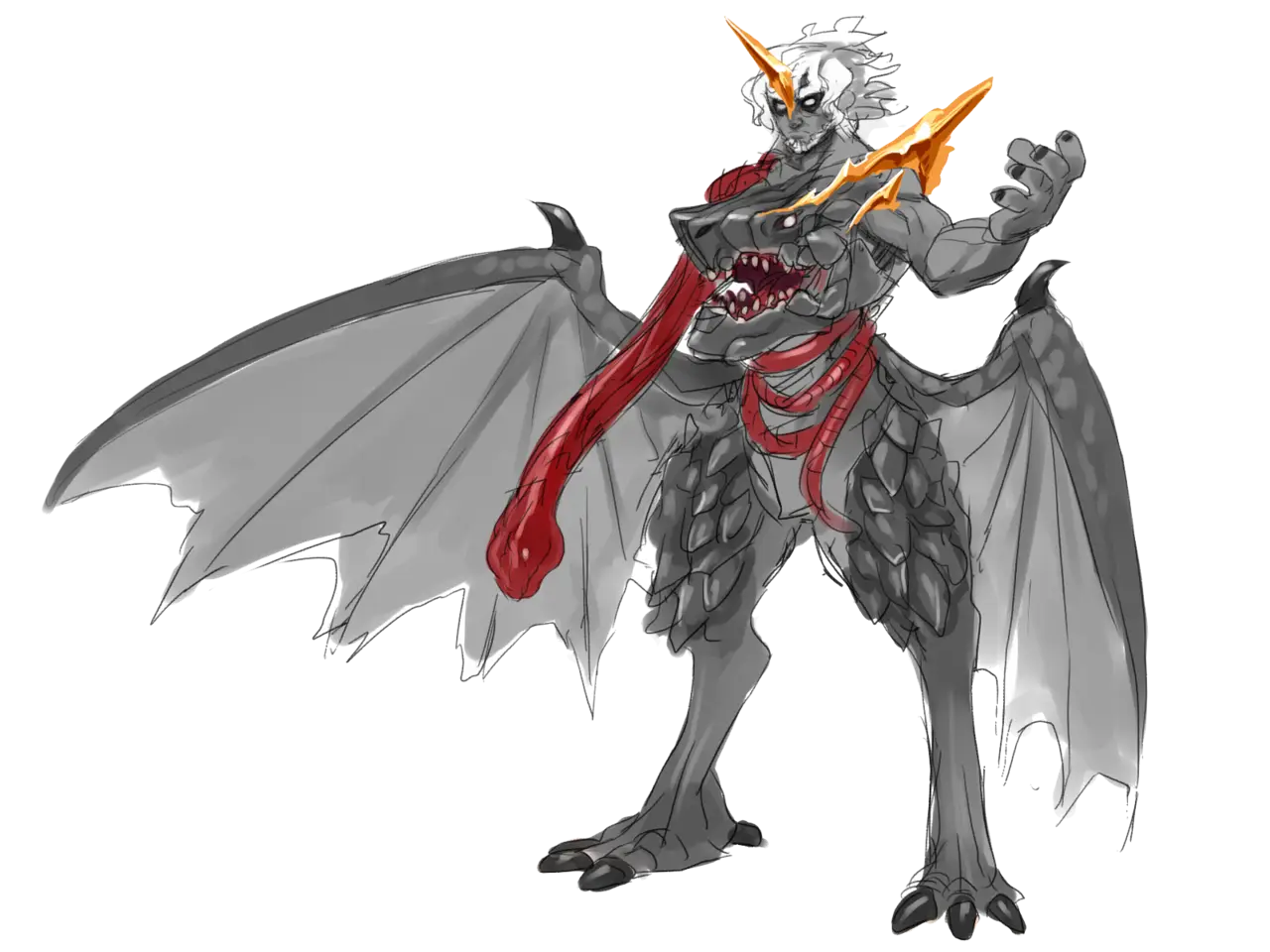 Fantasy Dragon-like Creature Illustration