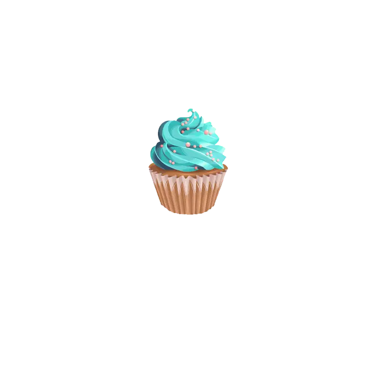 Delicious Cupcake with Blue Icing