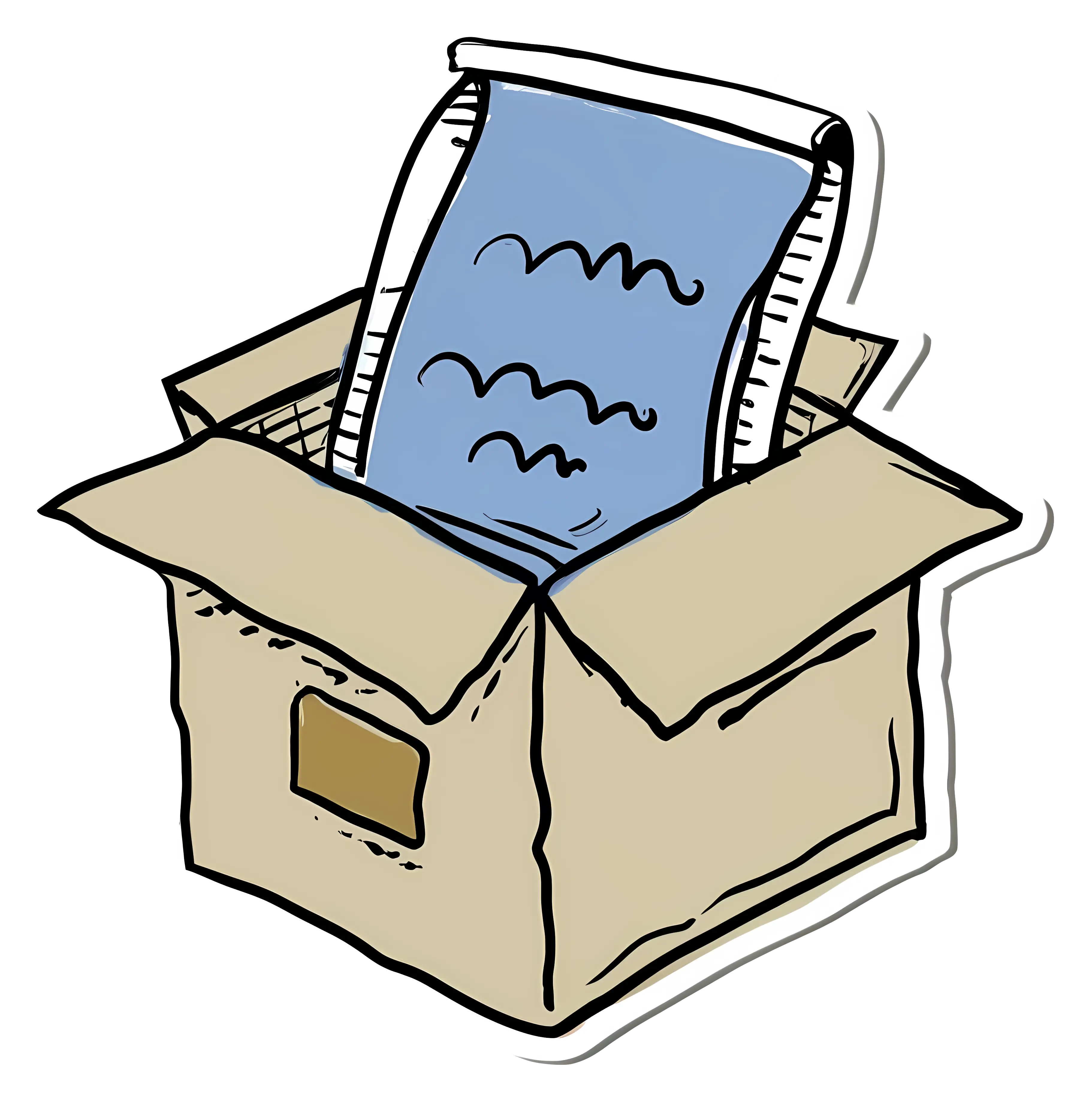 Cardboard Box with Paper