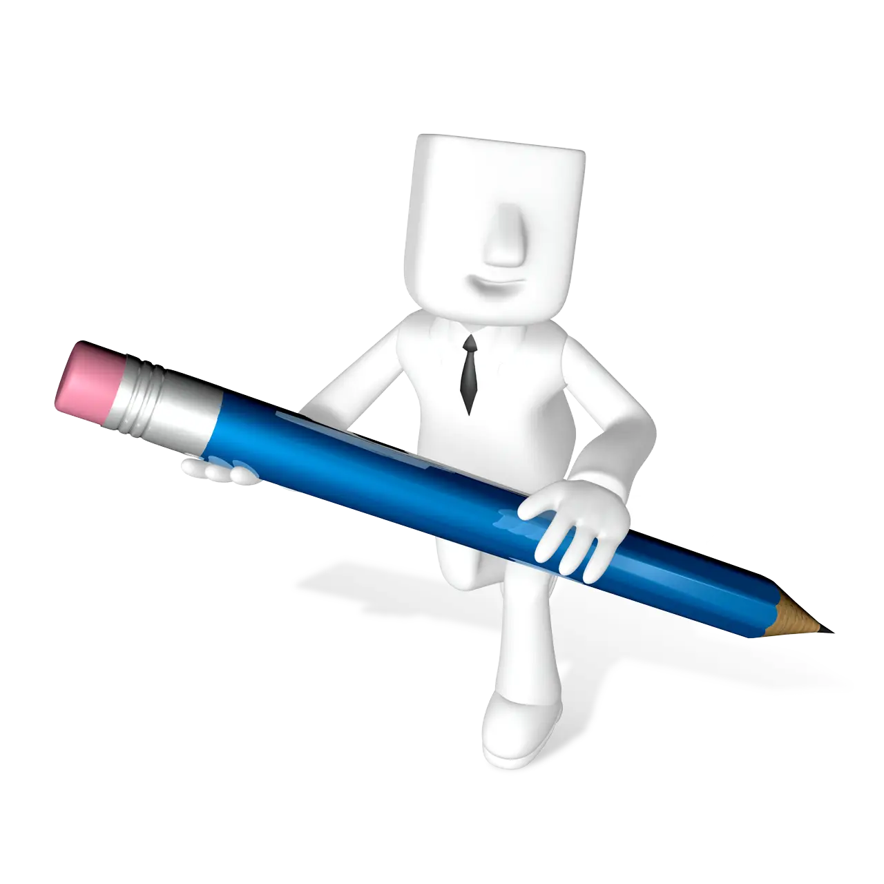 Figure Holding Blue Pencil