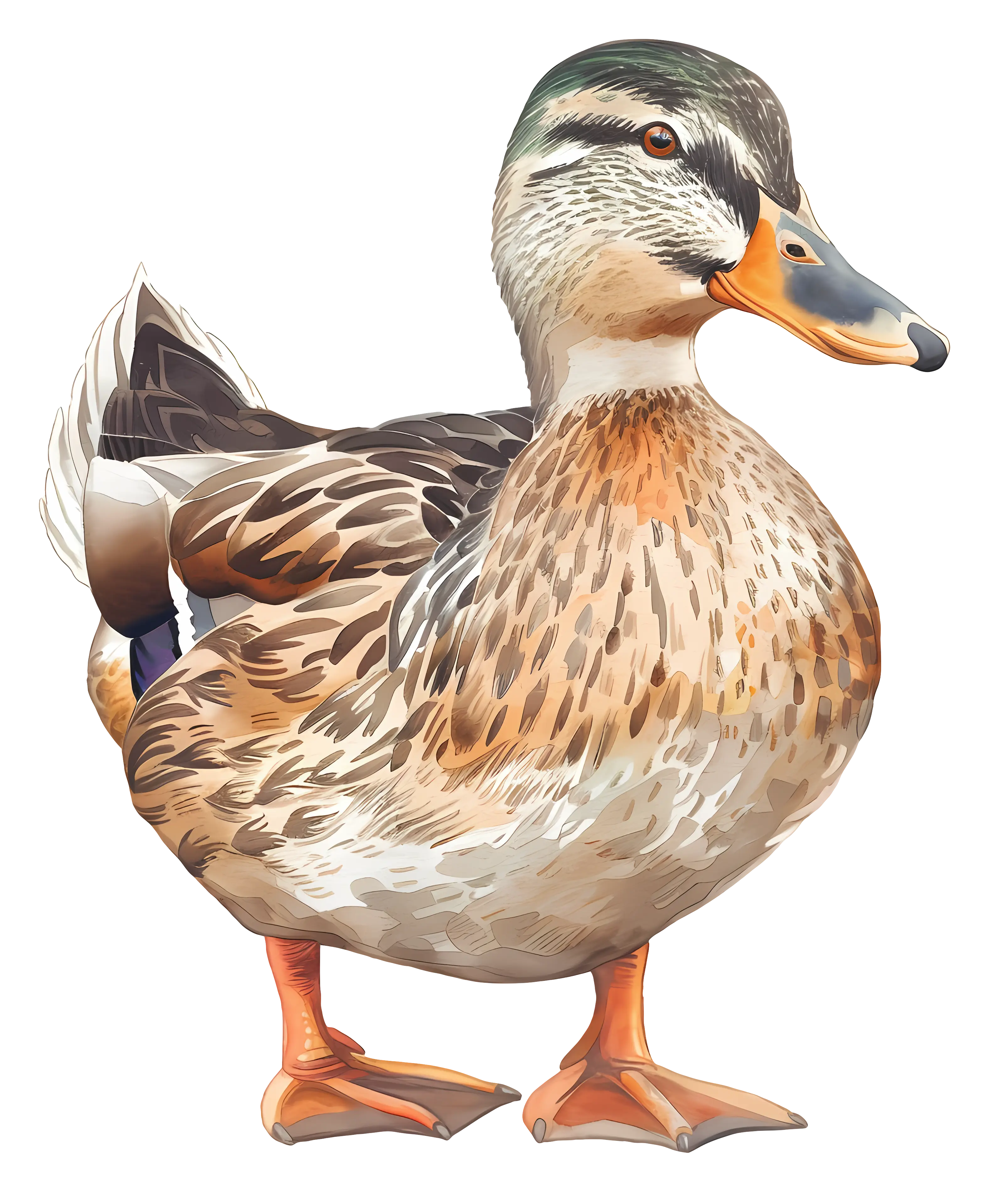 Brown and Black Duck Illustration