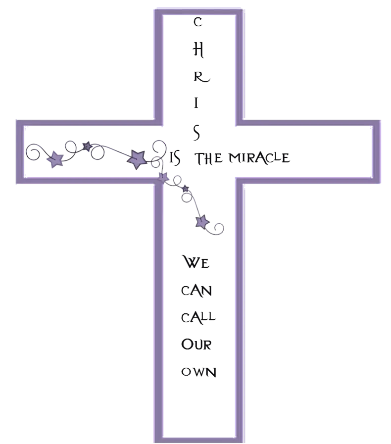 Purple Cross with Inspirational Text