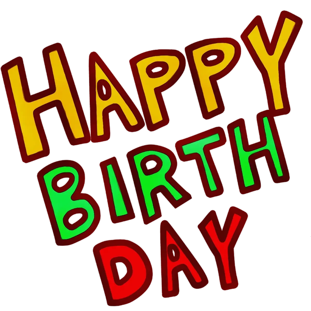 Colorful Happy Birthday Text