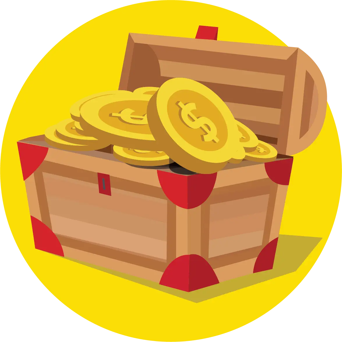 Treasure Chest Full of Gold Coins