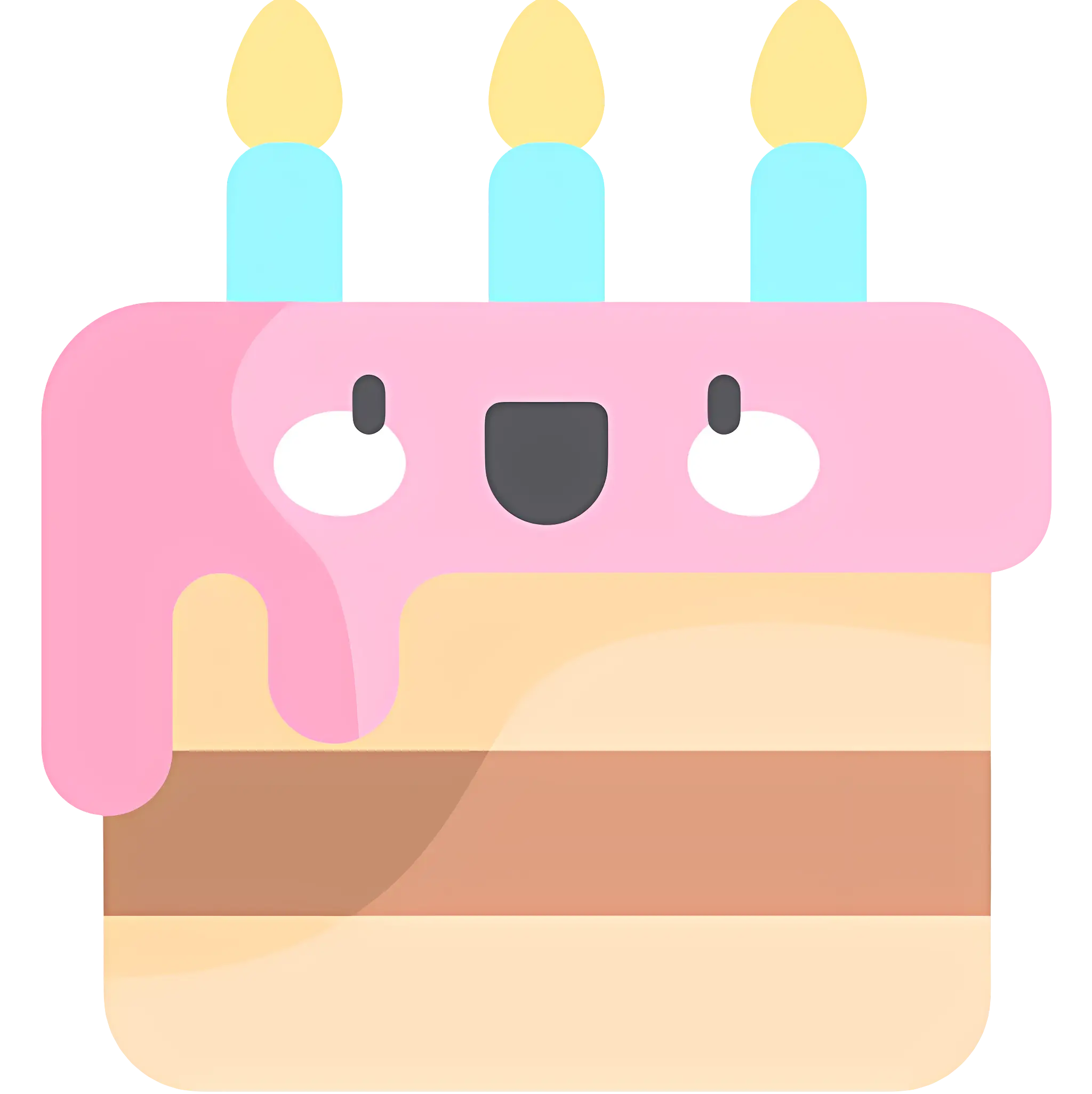 Cute Birthday Cake with Candles