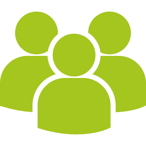 Green Group Icon for Teamwork and Community