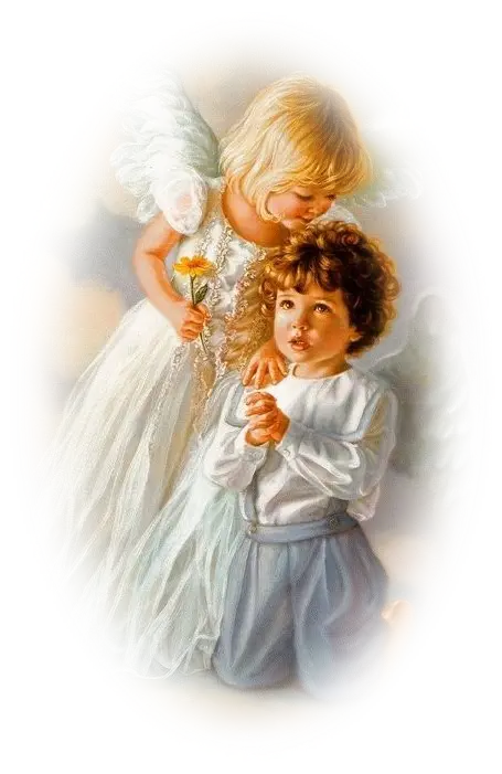Angel and Child in Beautiful Painting