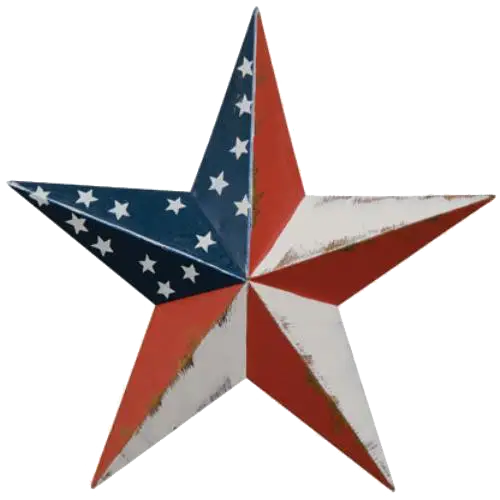 Patriotic Star with USA Flag Design