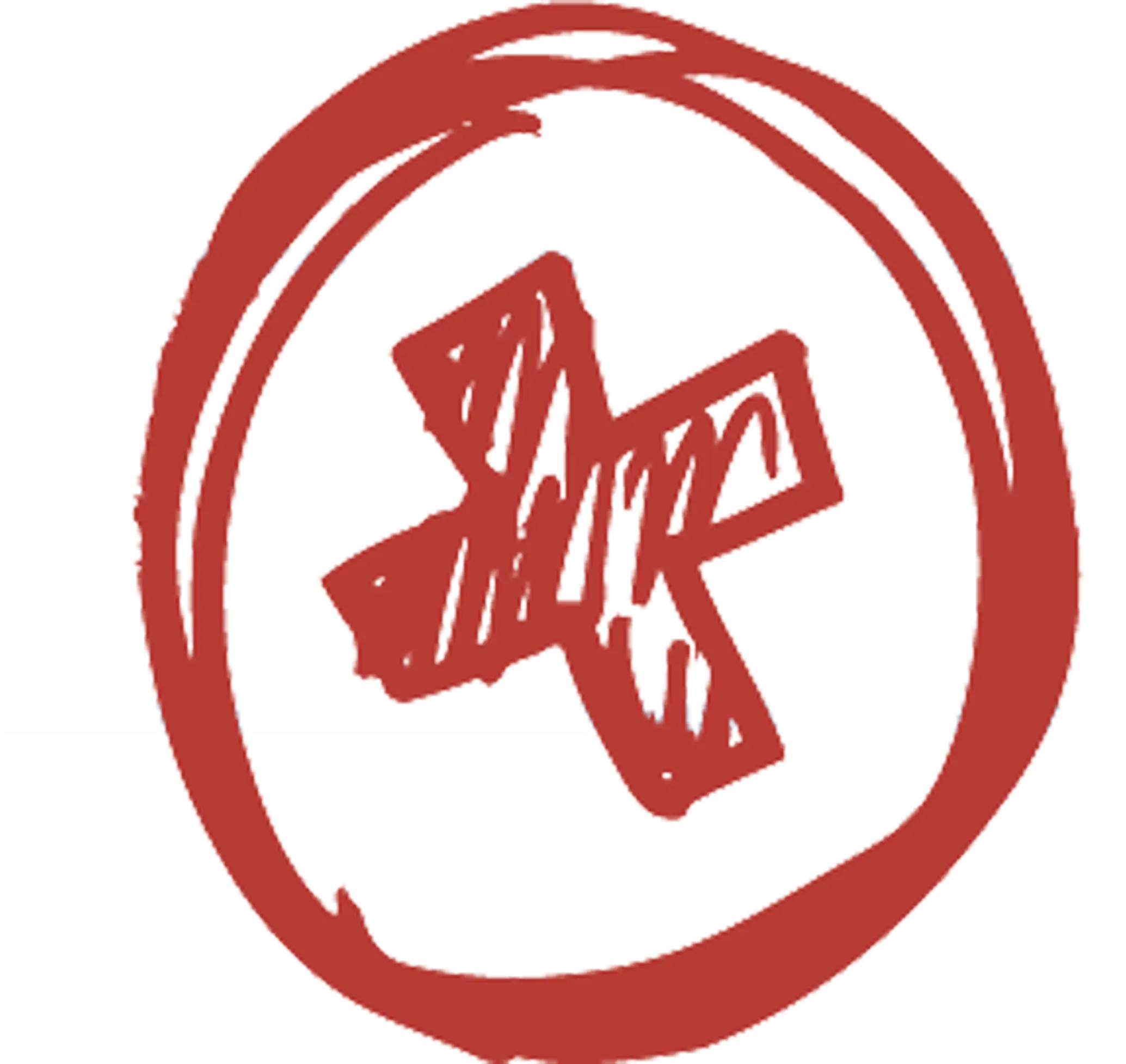Red Cross Symbol in Circle