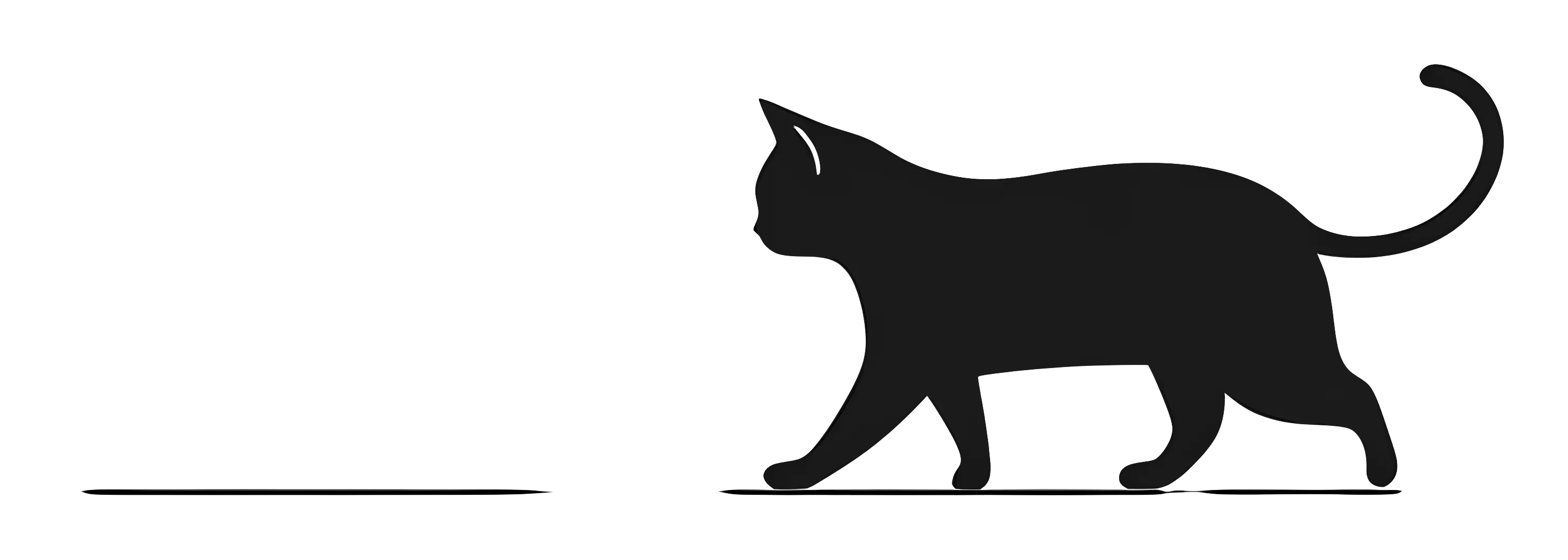 Walking Black Cat Silhouette