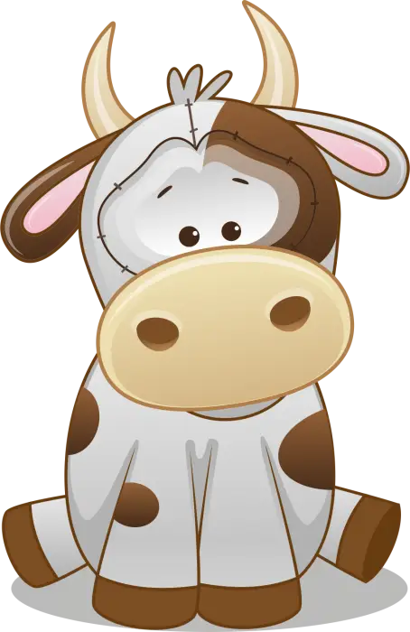 Adorable Cartoon Cow Illustration