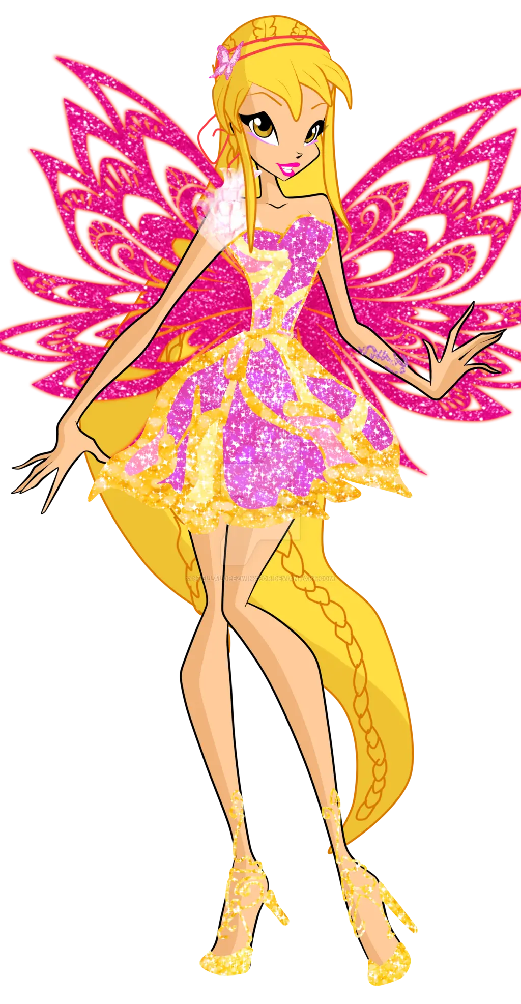 Charming Fairy with Pink Wings